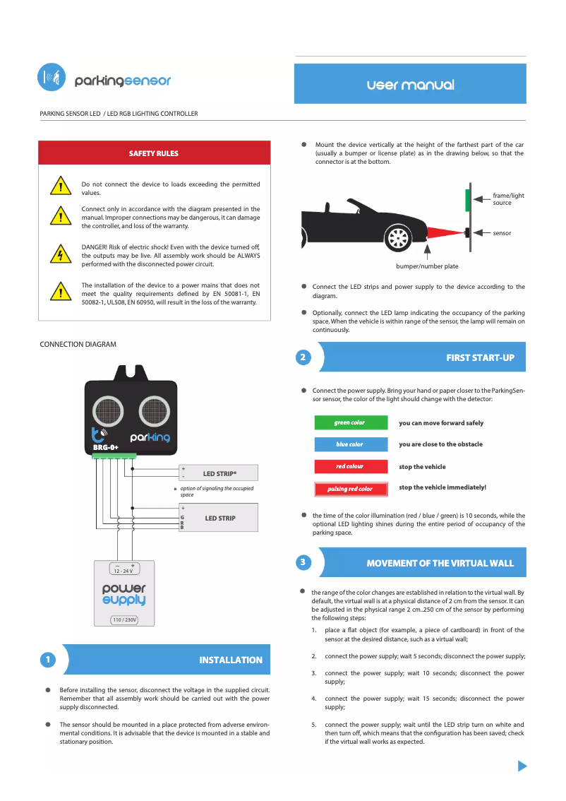 Page n°1 - Manuel utilisateur Blebox parkingsensor