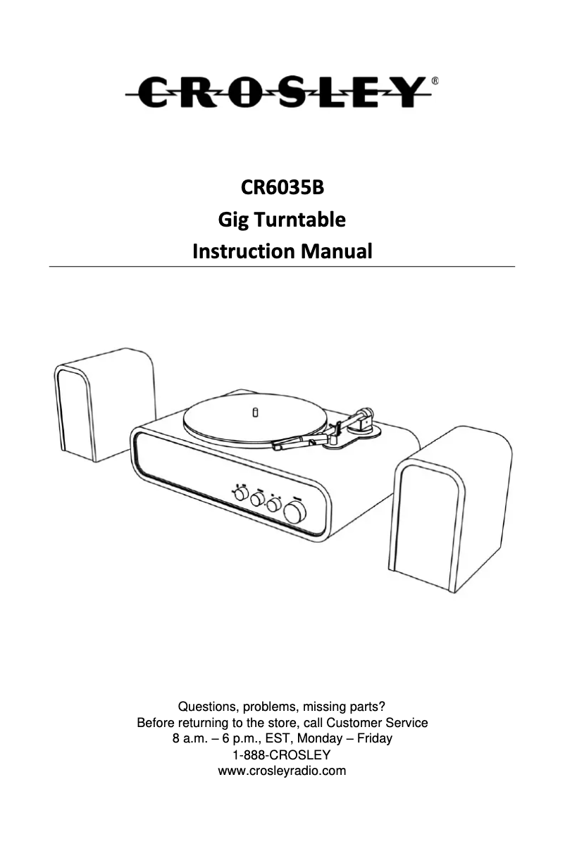 Page 1 de la notice Manuel utilisateur Crosley Gig CR6035B