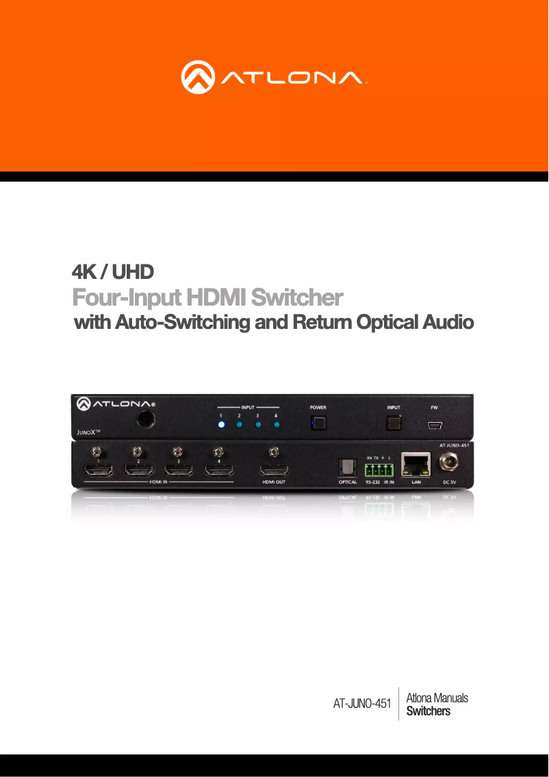 Page n°1 - Manuel utilisateur Atlona AT-JUNO-451