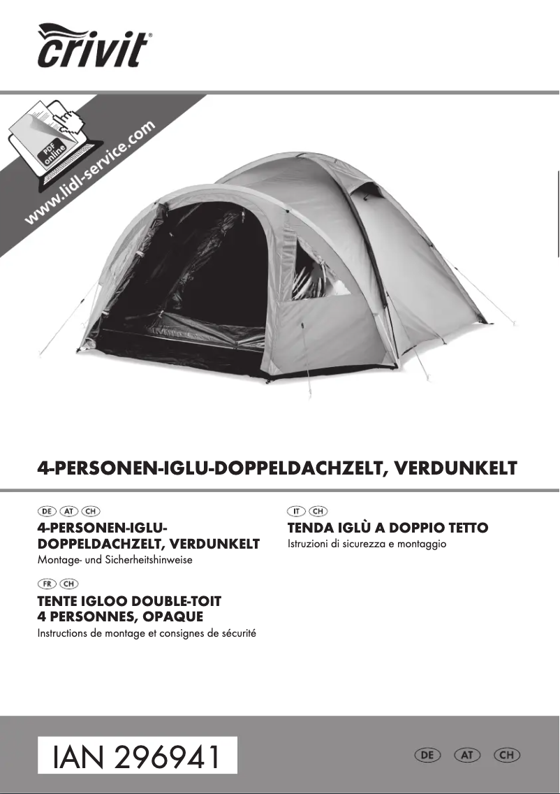 Page n°1 - Manuel utilisateur Crivit IAN 296941