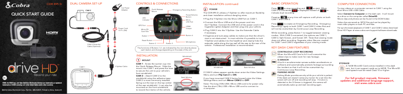 Page n°1 - Manuel utilisateur Cobra CDR 895 D