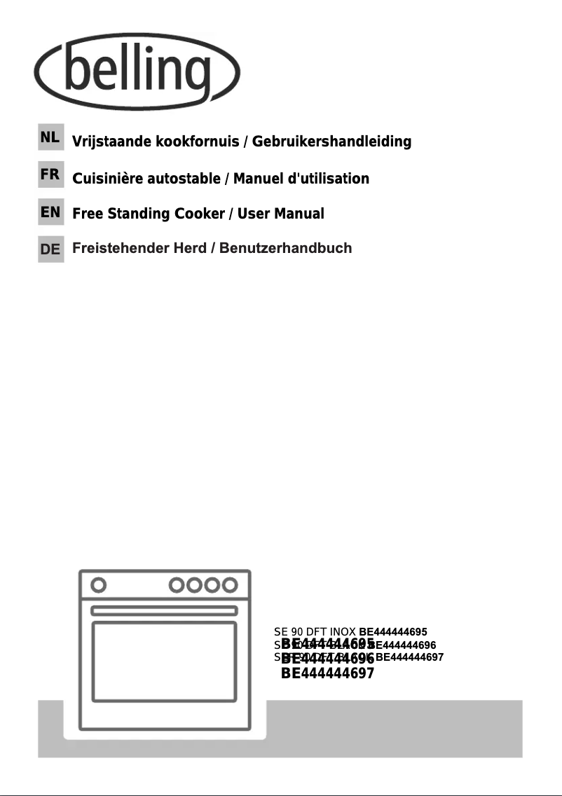 Page n°1 - Manuel utilisateur Belling SE 90 DFT inox