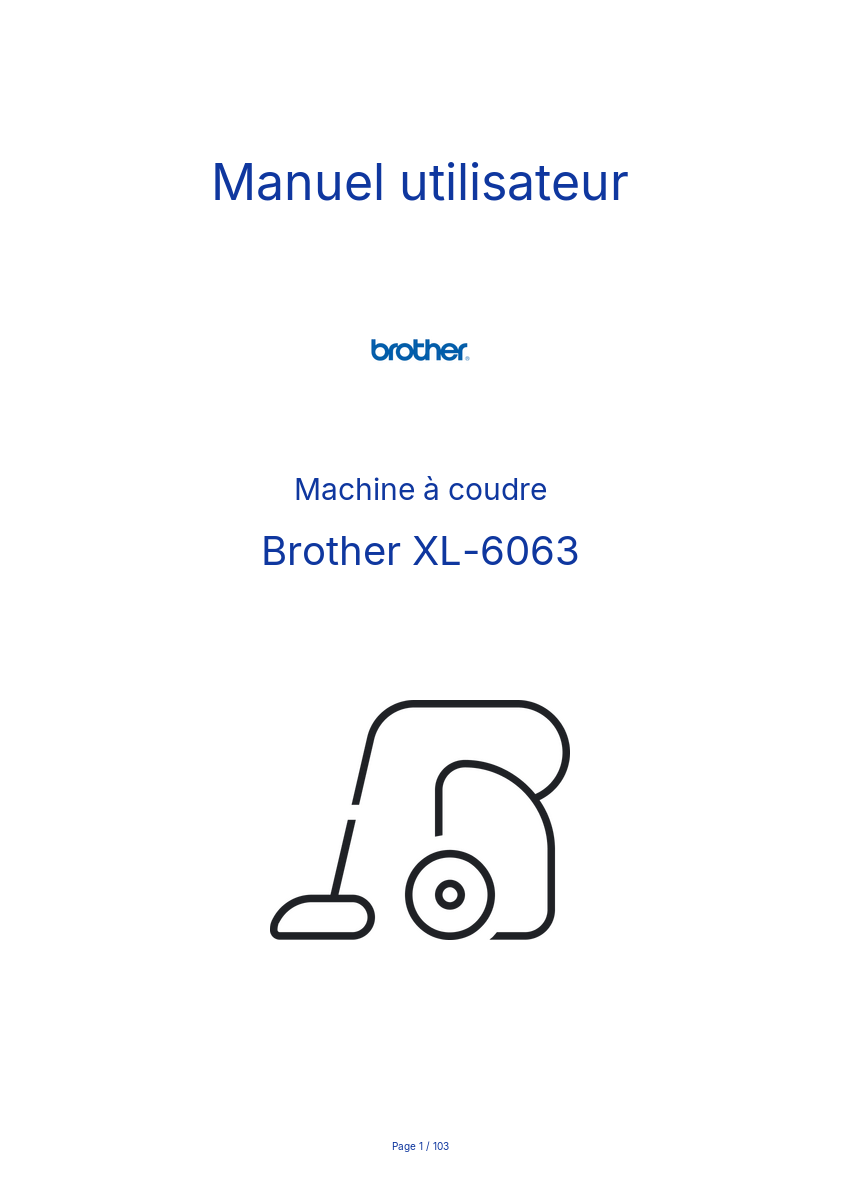 Page n°1 - Manuel utilisateur Brother XL-6063