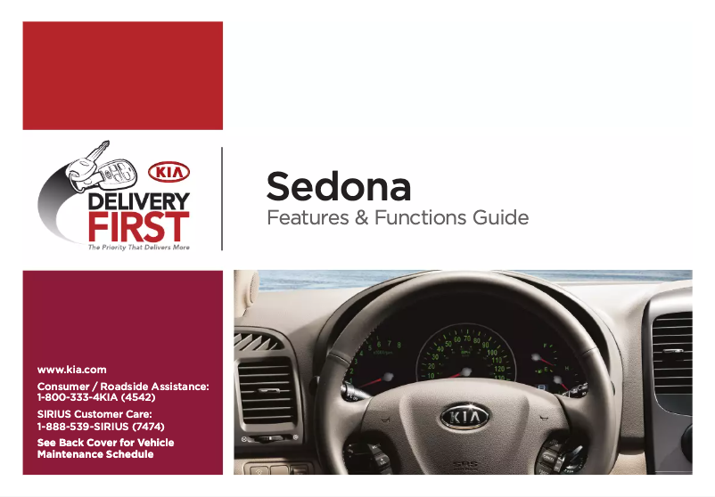 Page 1 de la notice Manuel utilisateur Kia Sedona (2009)