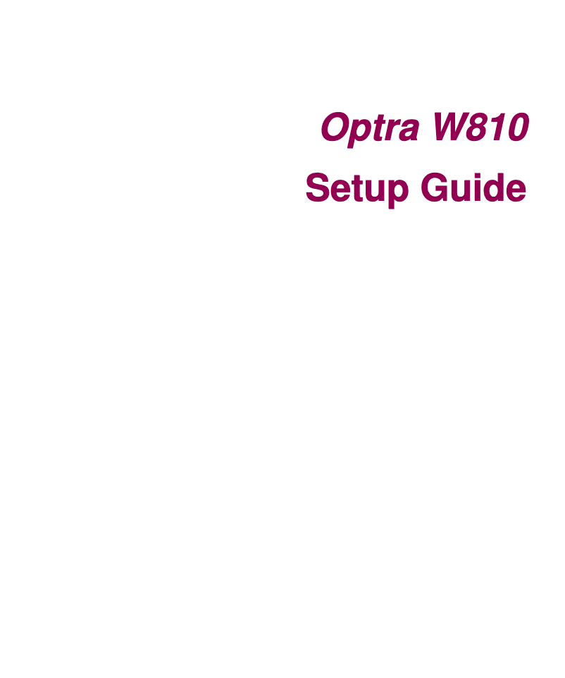 Page 1 de la notice Guide d'installation Lexmark Optra W810