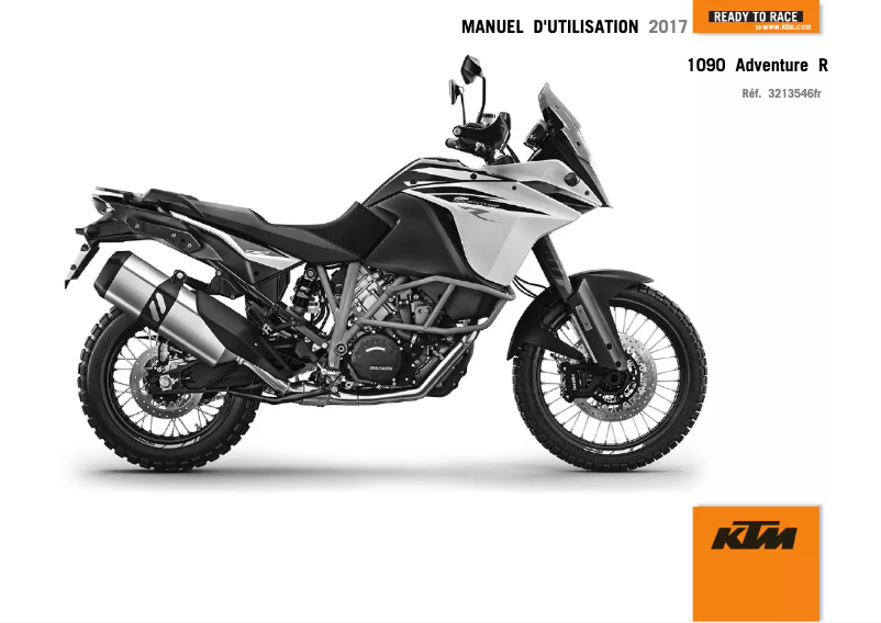 Image de la première page du manuel de l'appareil 1090 Adventure R (2017)