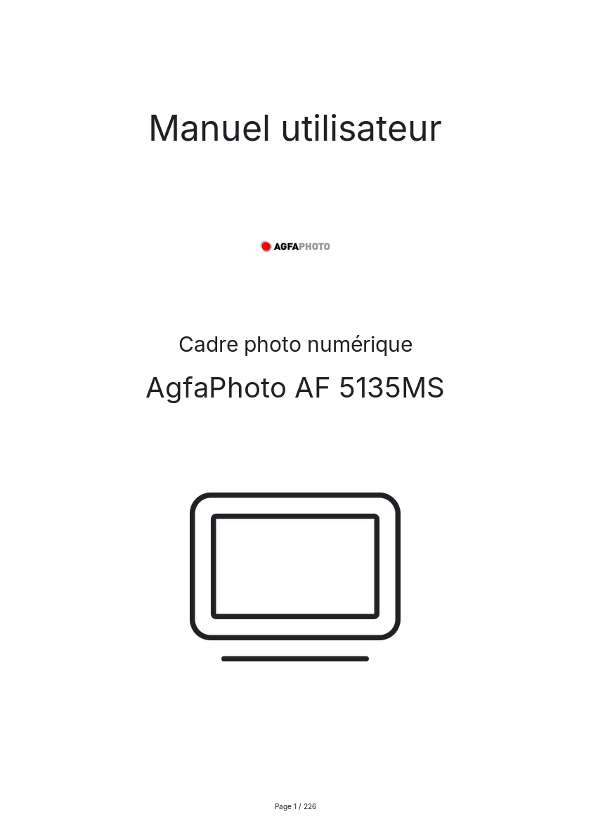 Page n°1 - Manuel utilisateur AgfaPhoto AF 5135MS