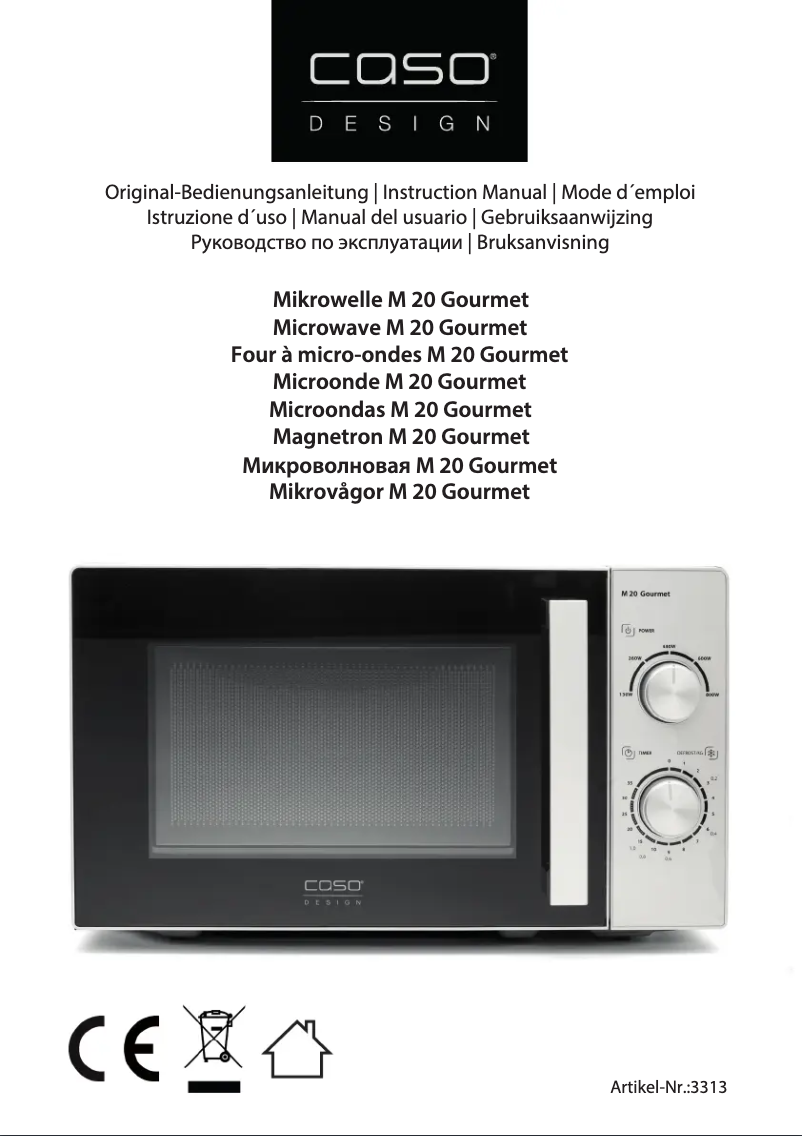 Page 1 de la notice Manuel utilisateur Caso M 20 Gourmet
