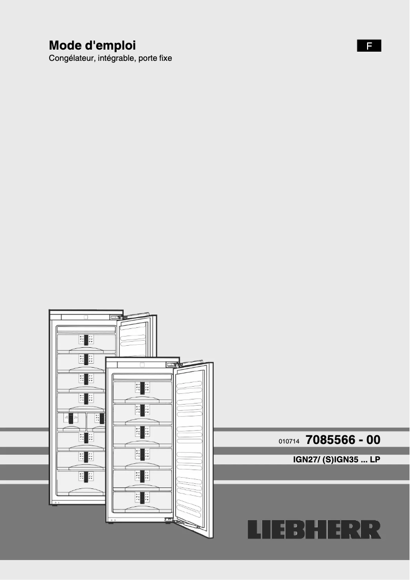 Page n°1 - Manuel utilisateur Liebherr SIGN 3566