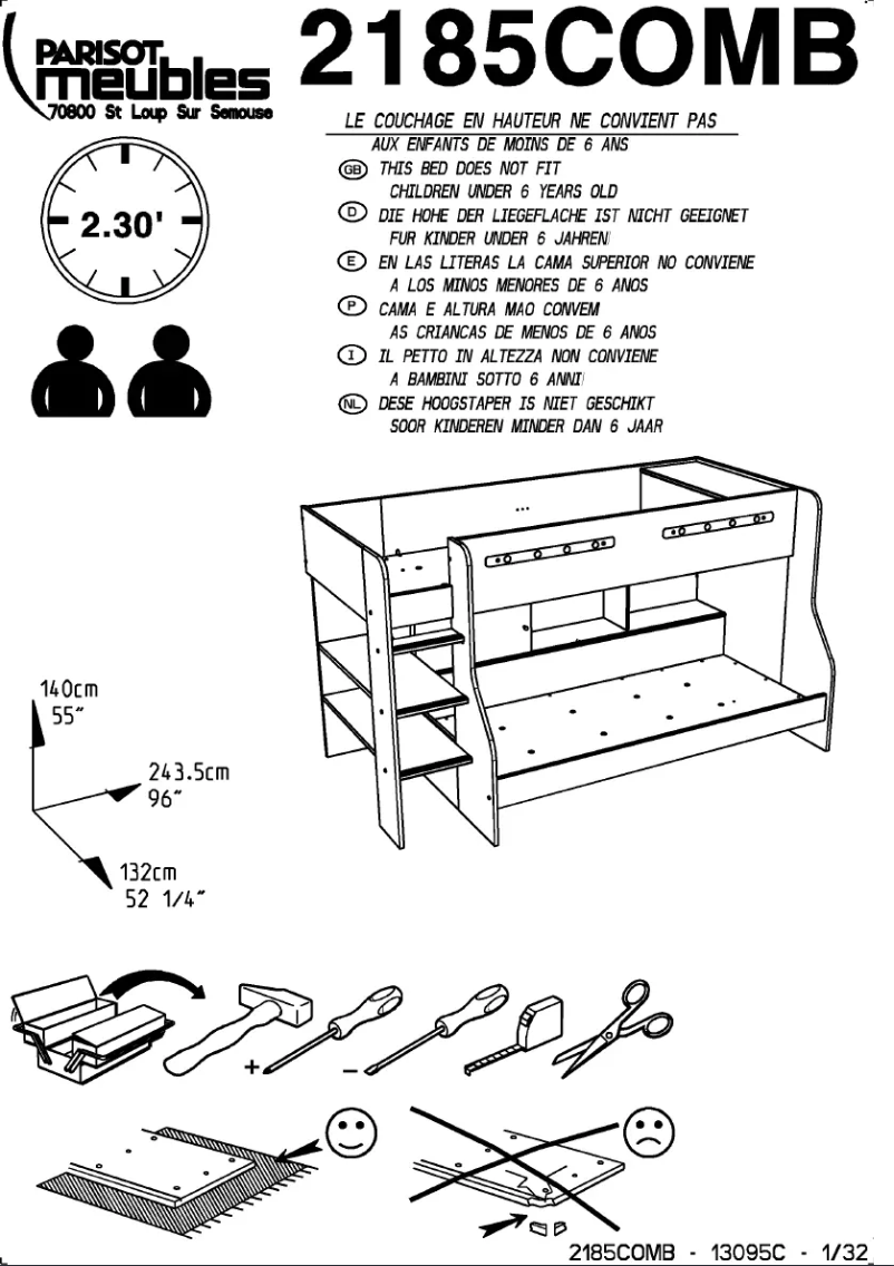 Page n°1 - Manuel utilisateur Parisot 2185COMB