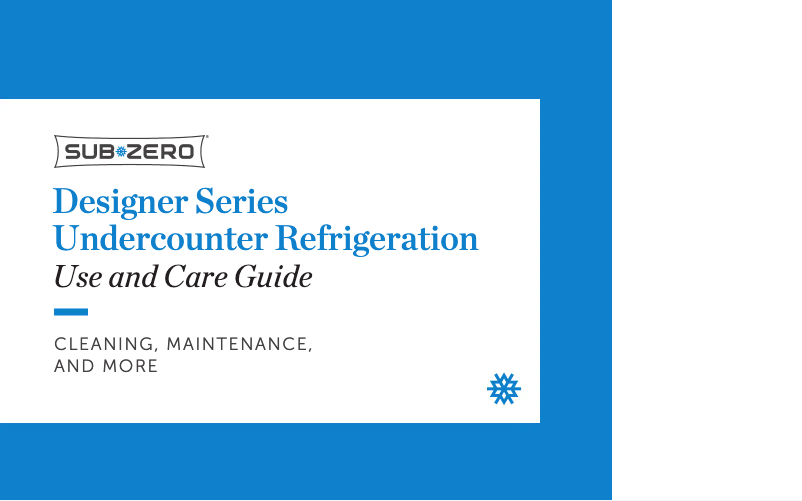 Page 1 de la notice Manuel d'utilisation et d'entretien Sub-Zero DEU2450RO