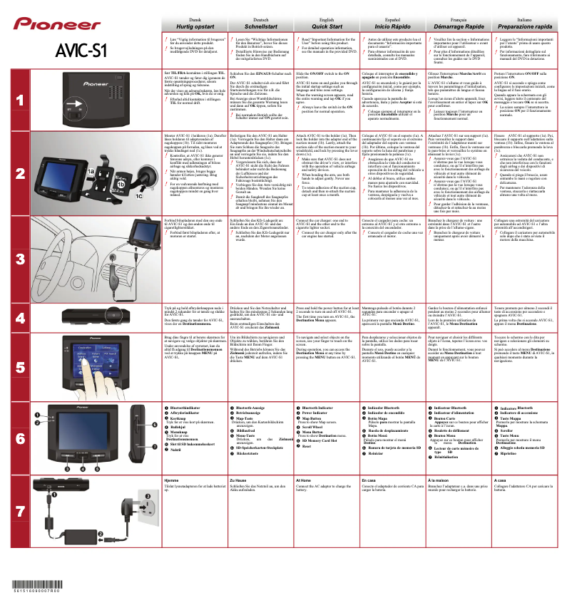 Page 1 de la notice Guide de démarrage rapide Pioneer AVIC-S1