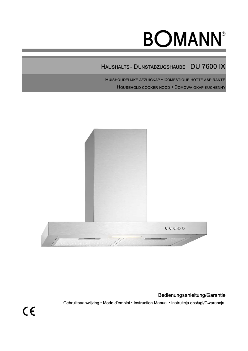 Image de la première page du manuel de l'appareil DU 7600