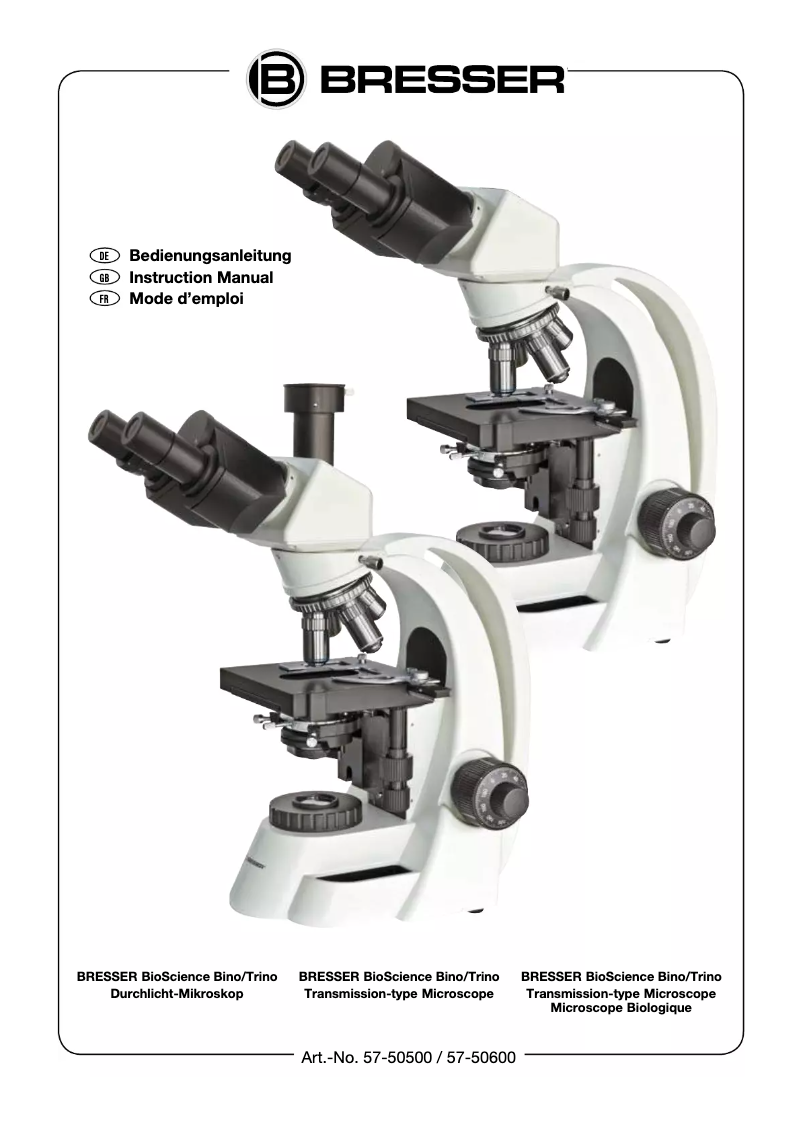 Image de la première page du manuel de l'appareil Bio Science Trino