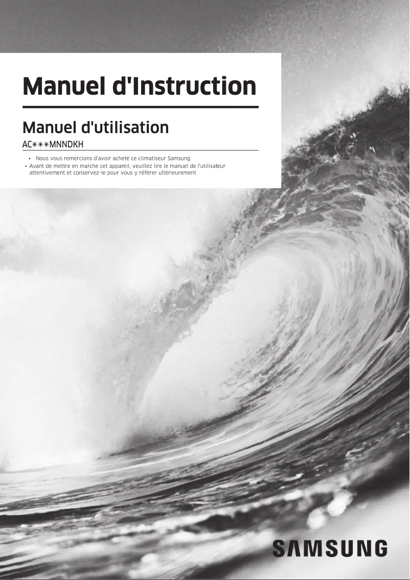 Page n°1 - Manuel utilisateur Samsung AC026MNNDKH/EU