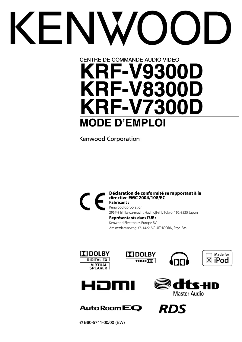 Page 1 de la notice Manuel utilisateur Kenwood KRF-V7300D