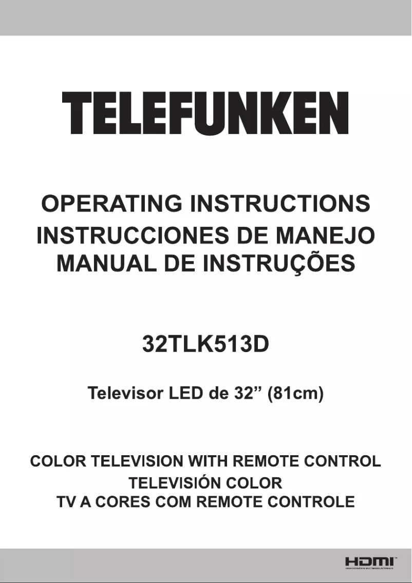 Image de la première page du manuel de l'appareil 32TLK513D