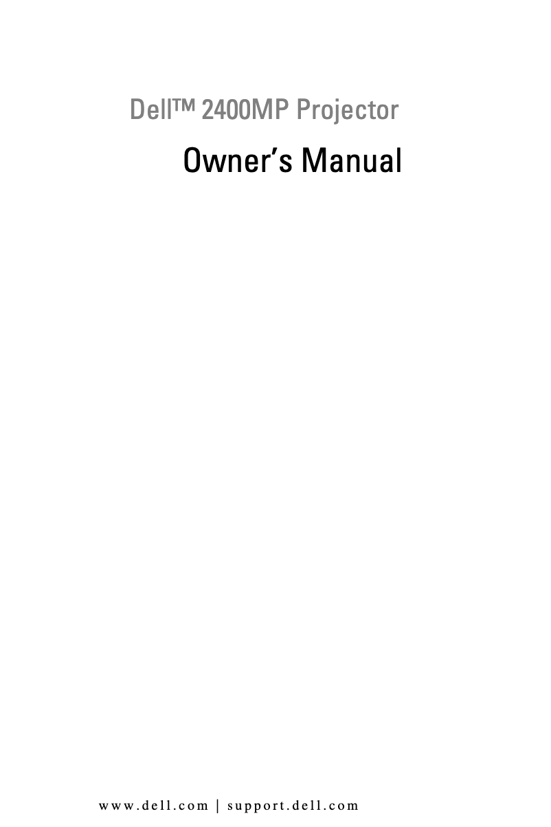 Page n°1 - Manuel utilisateur Dell 2400MP