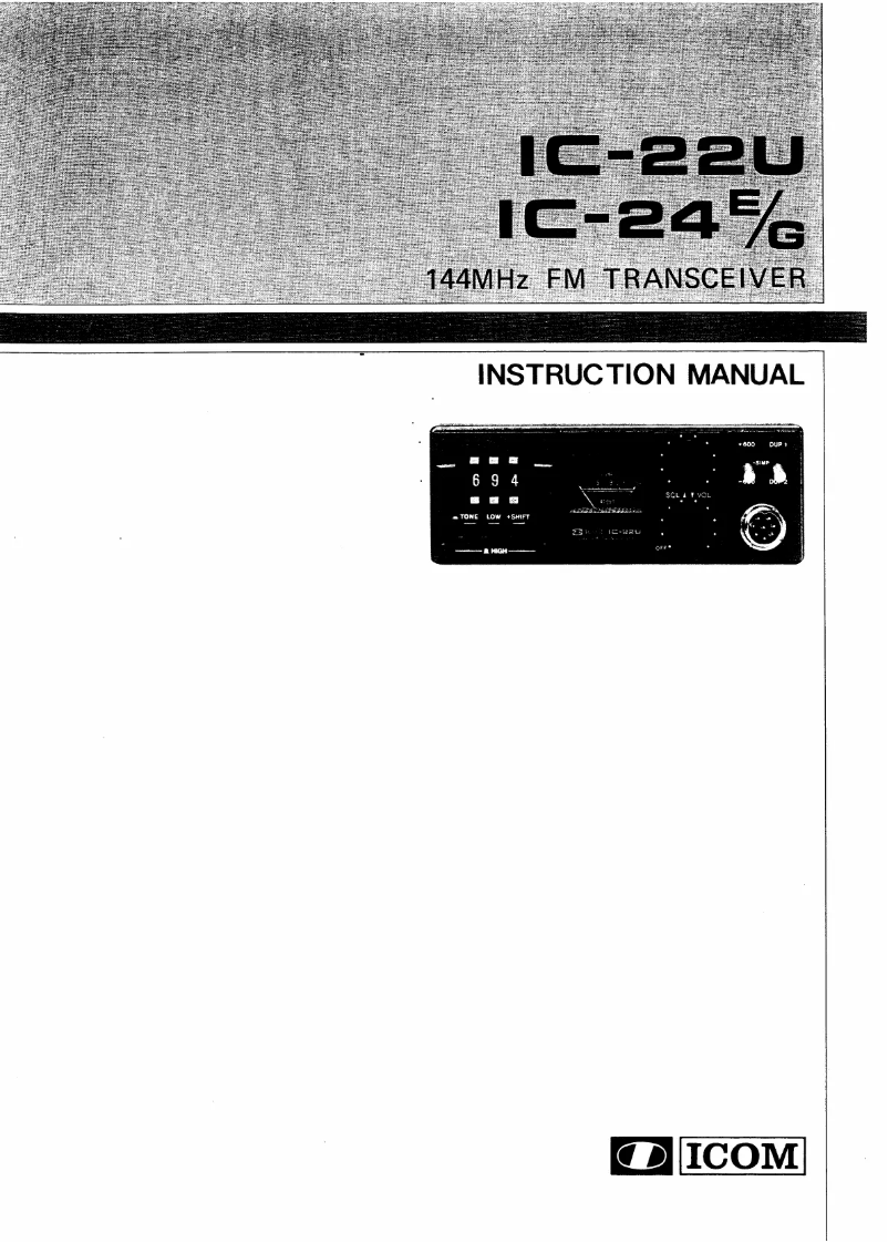 Page 1 de la notice Manuel utilisateur ICOM IC-22U
