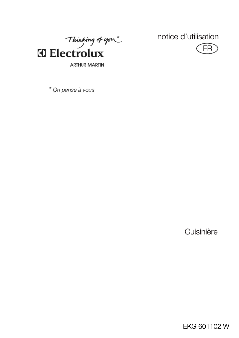 Page n°1 - Manuel utilisateur Arthur Martin-Electrolux EKG601102W