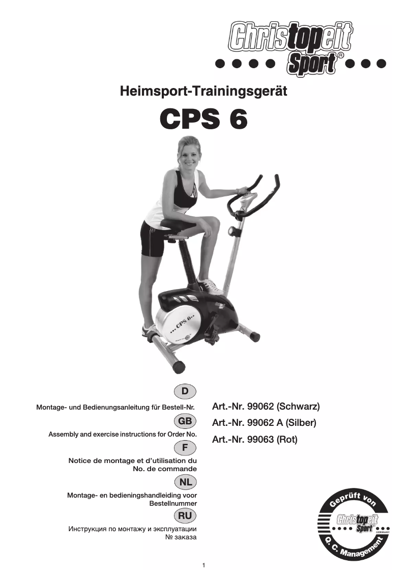 Page n°1 - Manuel utilisateur Christopeit CPS 6
