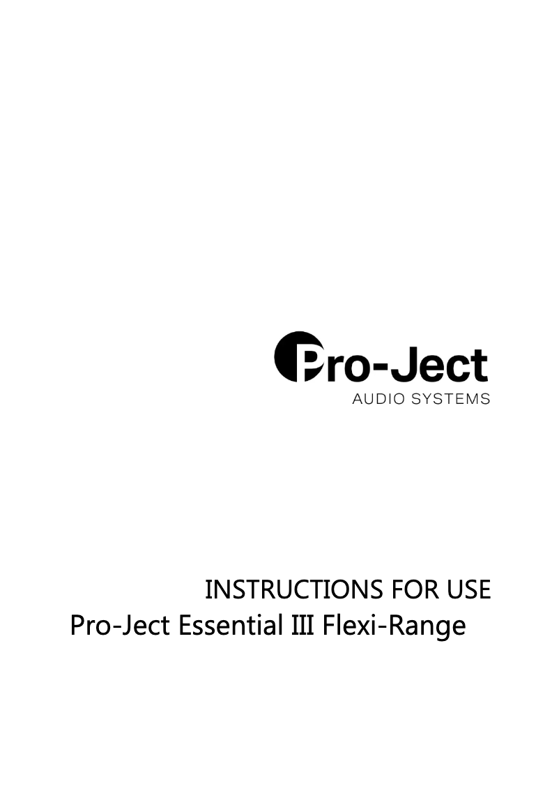 Page 1 de la notice Manuel utilisateur Pro-Ject Essential III Flexi-Range