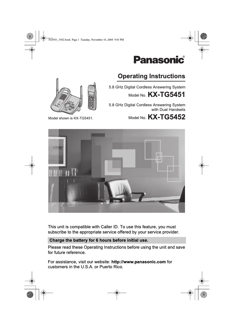 Page 1 de la notice Manuel utilisateur Panasonic KX-TG5451
