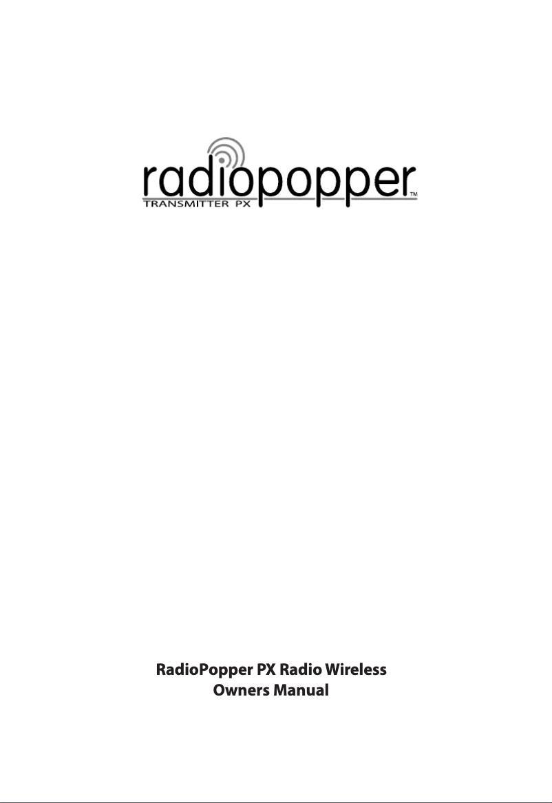 Page n°1 - Manuel utilisateur RadioPopper PX-RN