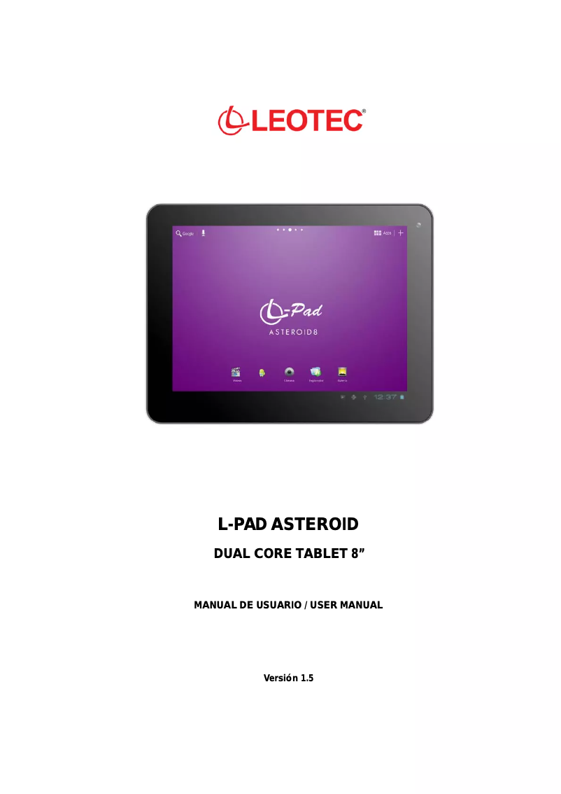 Image de la première page du manuel de l'appareil L-Pad Asteroid LETAB806