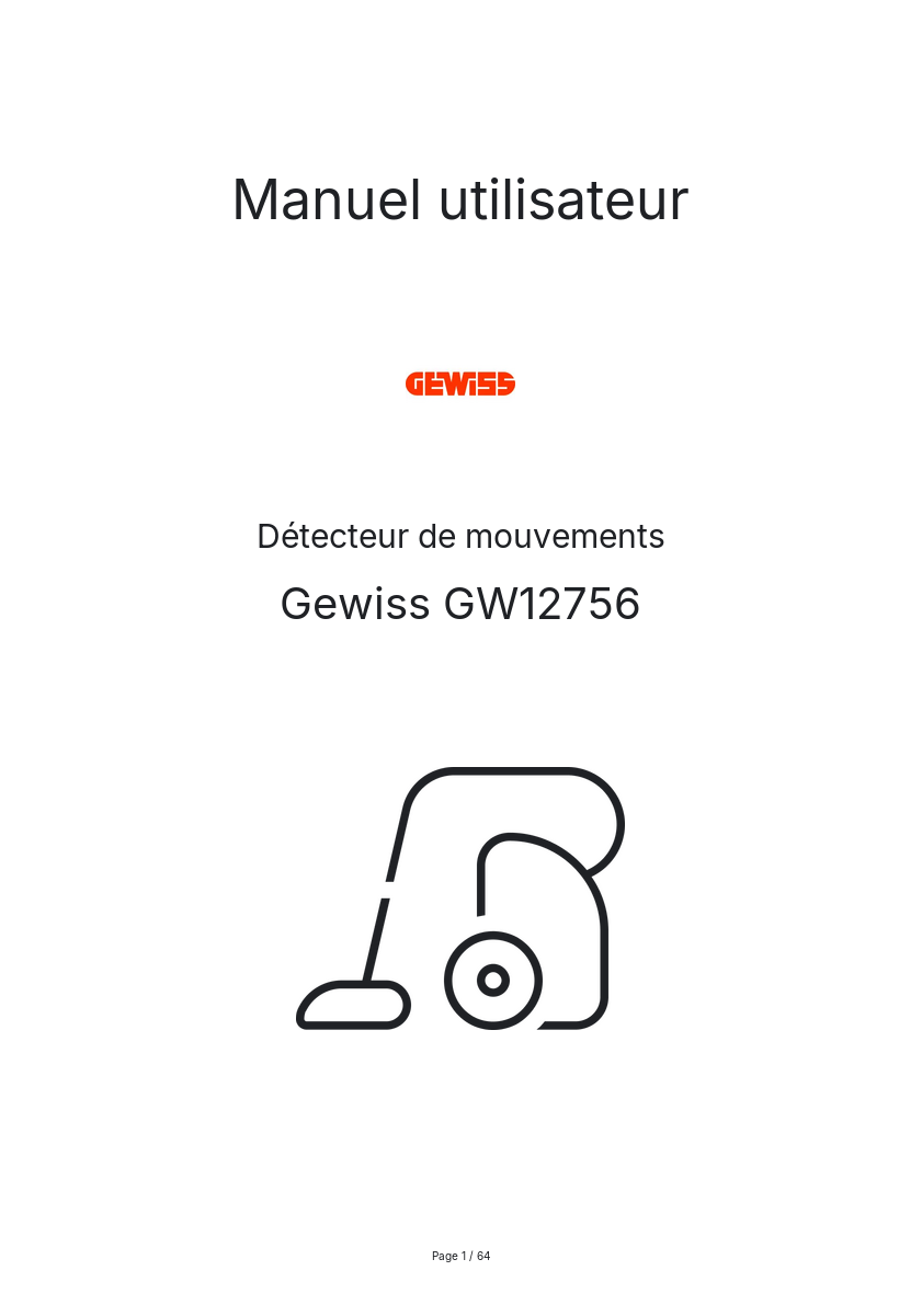 Image de la première page du manuel de l'appareil GW12756