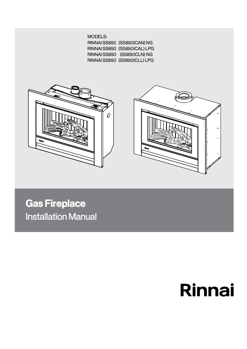 Image de la première page du manuel de l'appareil SS850 Gas Fire Freestanding