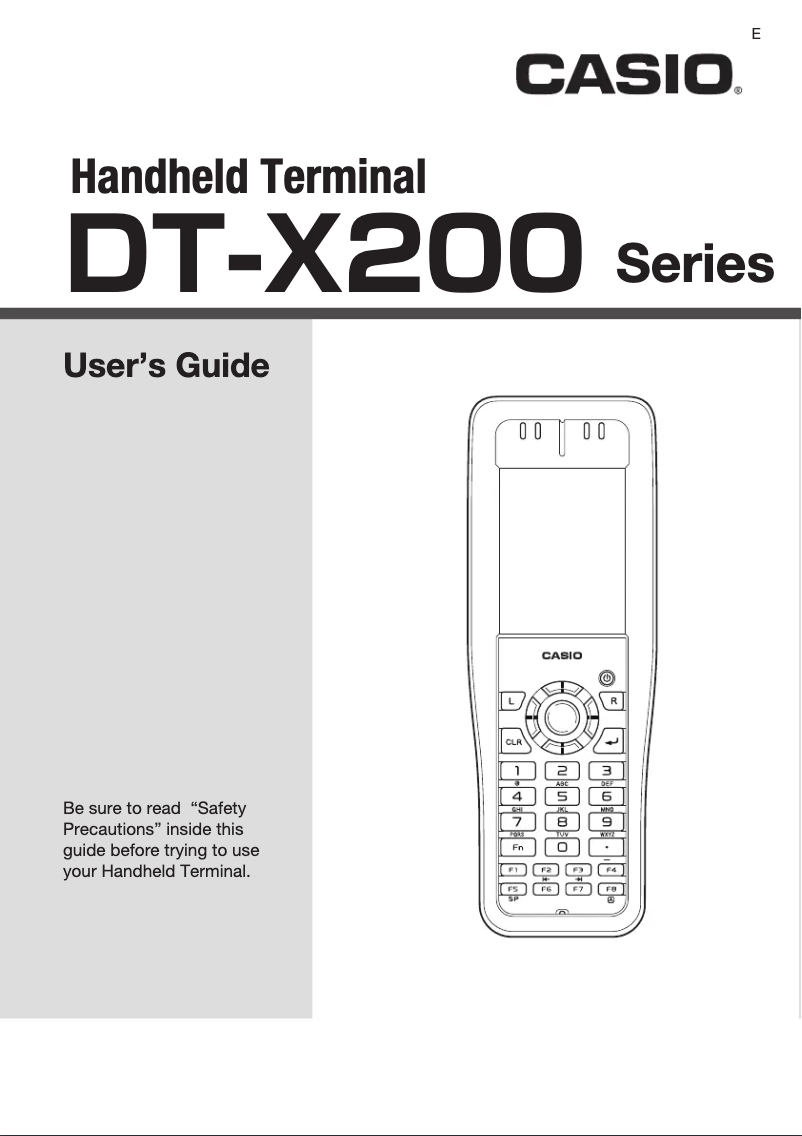 Page n°1 - Manuel utilisateur Casio DT-X200