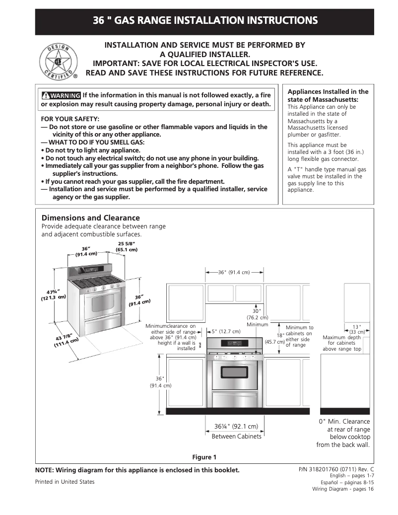 Page n°1 - Guide d'installation Frigidaire PLGF659GC