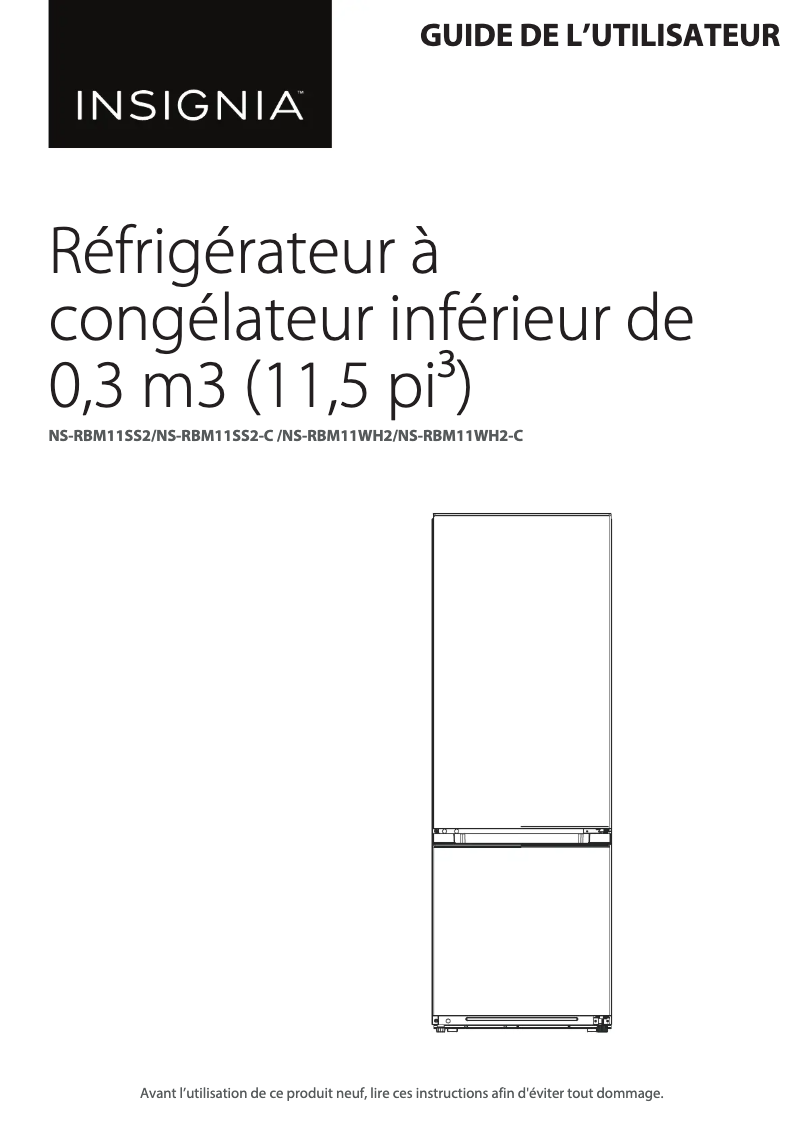 Page 1 de la notice Manuel utilisateur Insignia NS-RBM11SS2