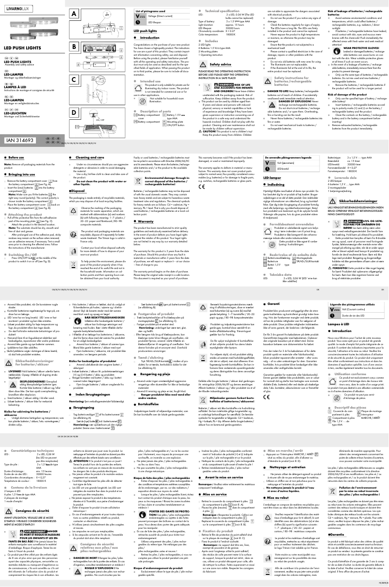 Page n°1 - Manuel utilisateur Livarno Lux IAN 314693