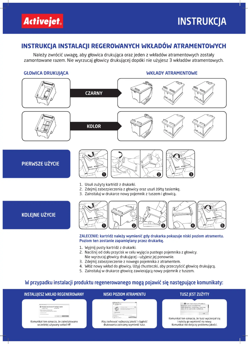 Page 1 de la notice Manuel utilisateur ActiveJet ARP-302BRX