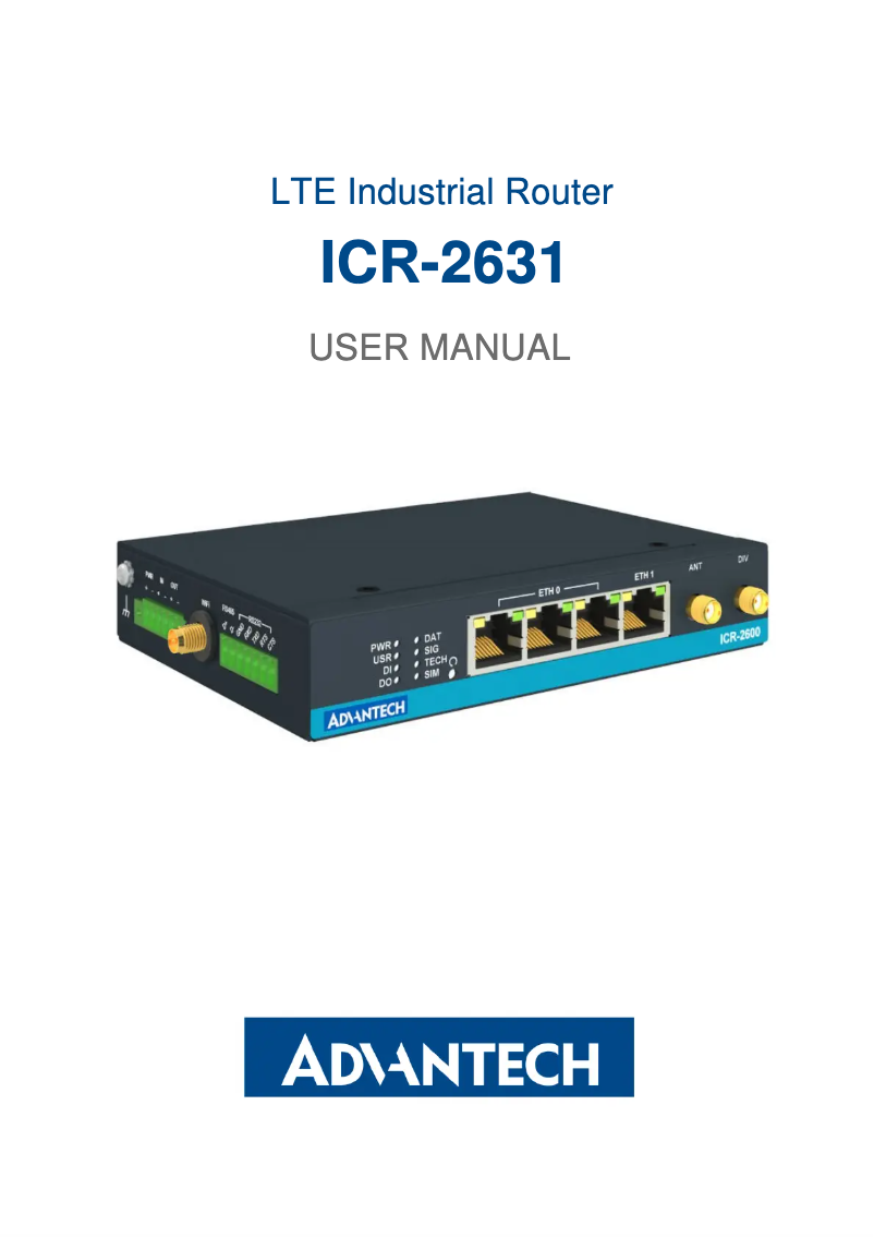 Page n°1 - Manuel utilisateur Advantech ICR-2631