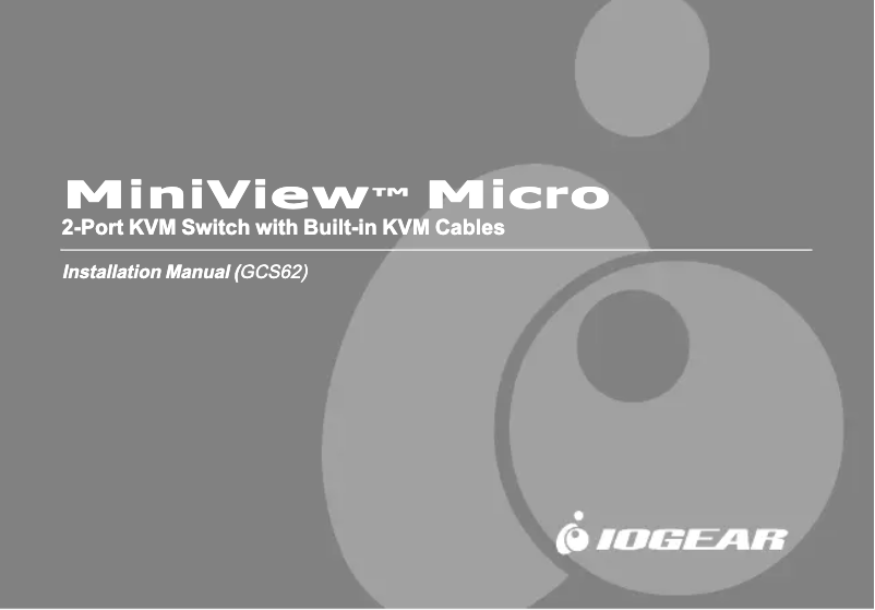 Page n°1 - Manuel utilisateur iogear GCS62HMDPKIT