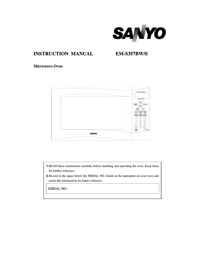 Page n°1 - Manuel utilisateur Sanyo EM-S357BW