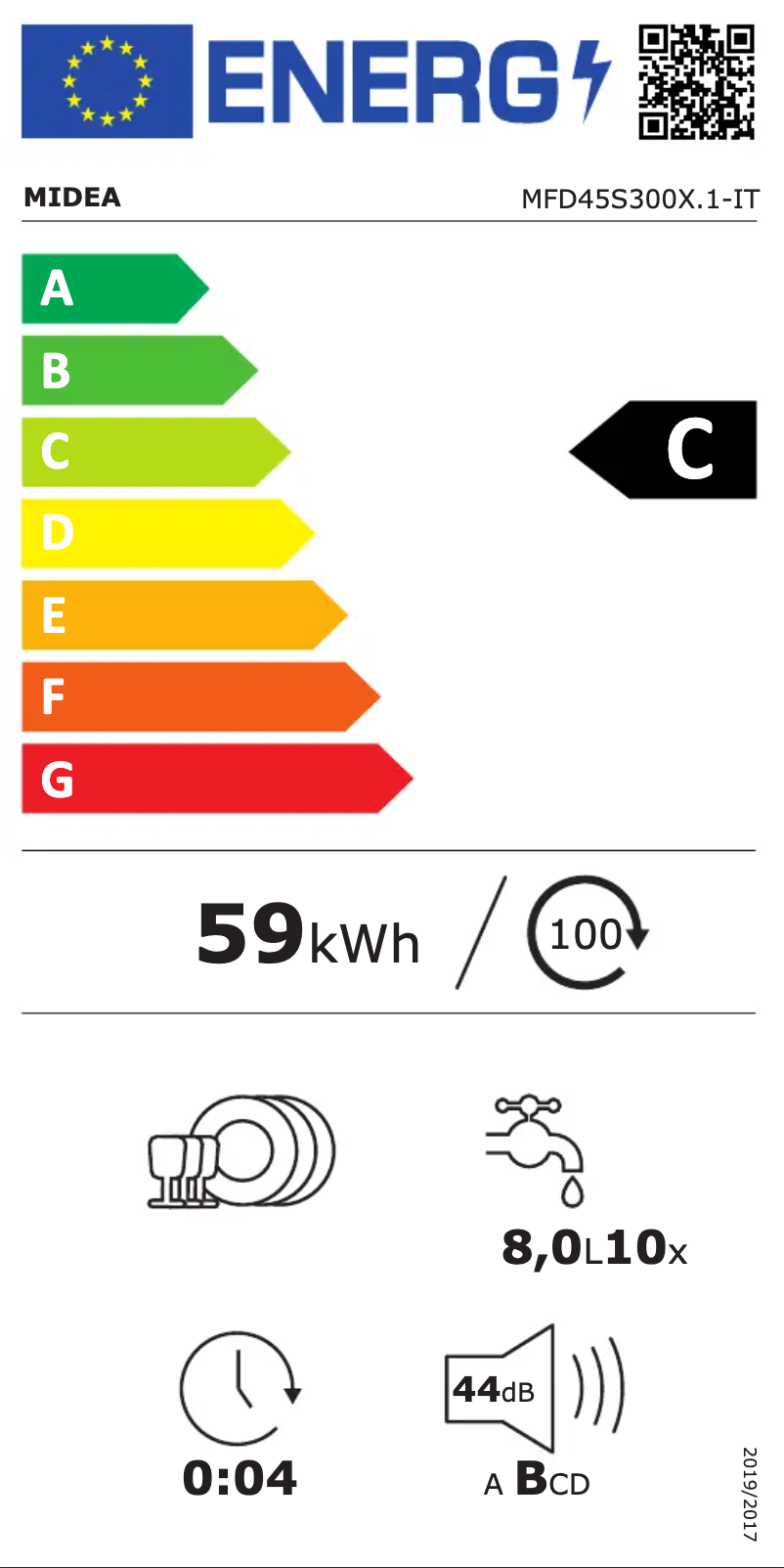Page 1 de la notice Manuel utilisateur Midea MFD45S300X.1-IT
