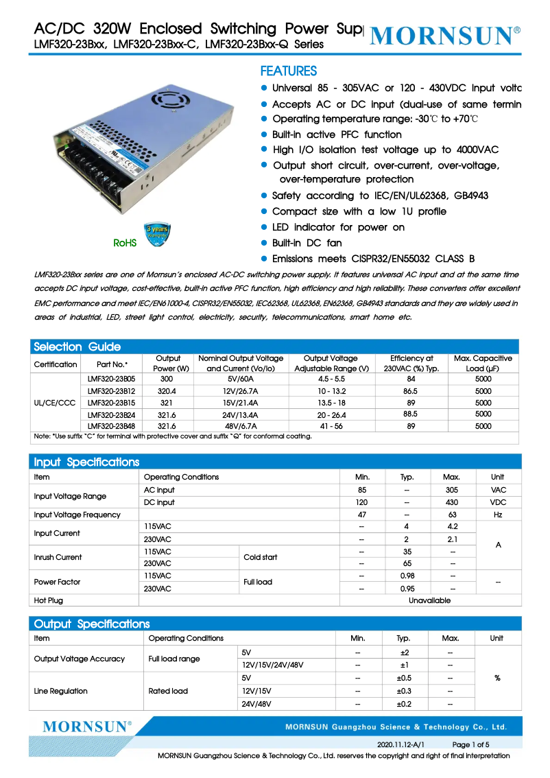 Page 1 de la notice Manuel utilisateur Dehner LMF320-23B05