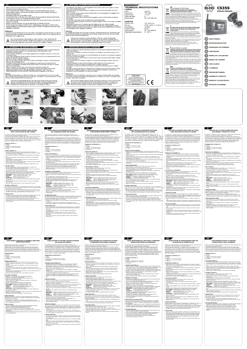 Page 1 de la notice Manuel utilisateur Elro CS35S