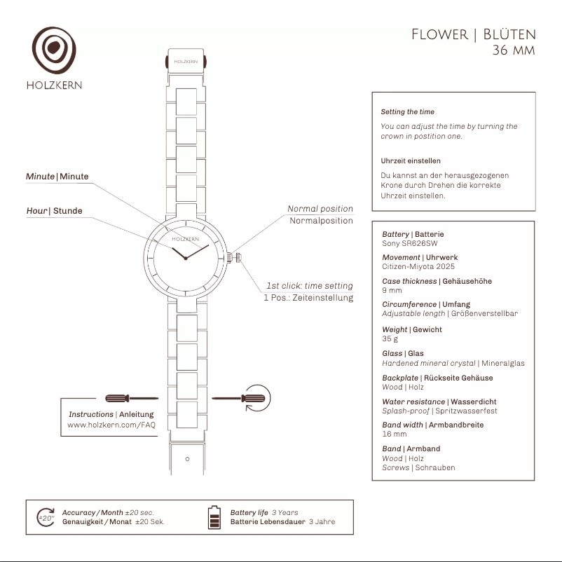 Image de la première page du manuel de l'appareil Vergissmeinnicht