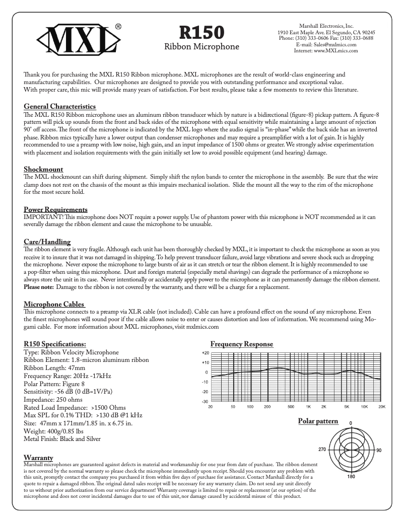 Image de la première page du manuel de l'appareil R150