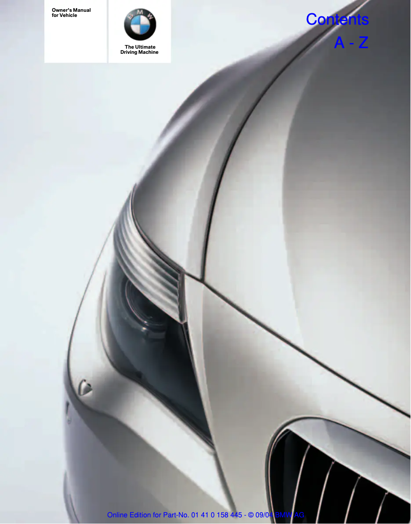 Page 1 de la notice Manuel utilisateur BMW 645Ci Coupe (2005)