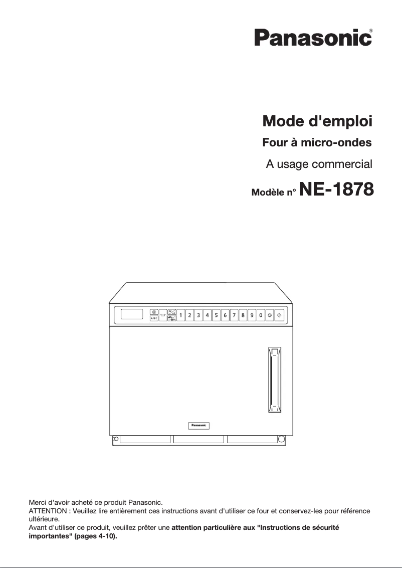 Image de la première page du manuel de l'appareil NE-1878