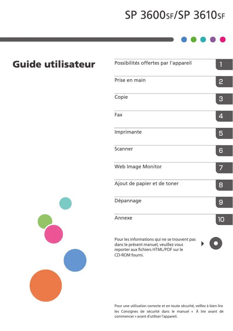 Page n°1 - Manuel utilisateur Ricoh SP 3600SF