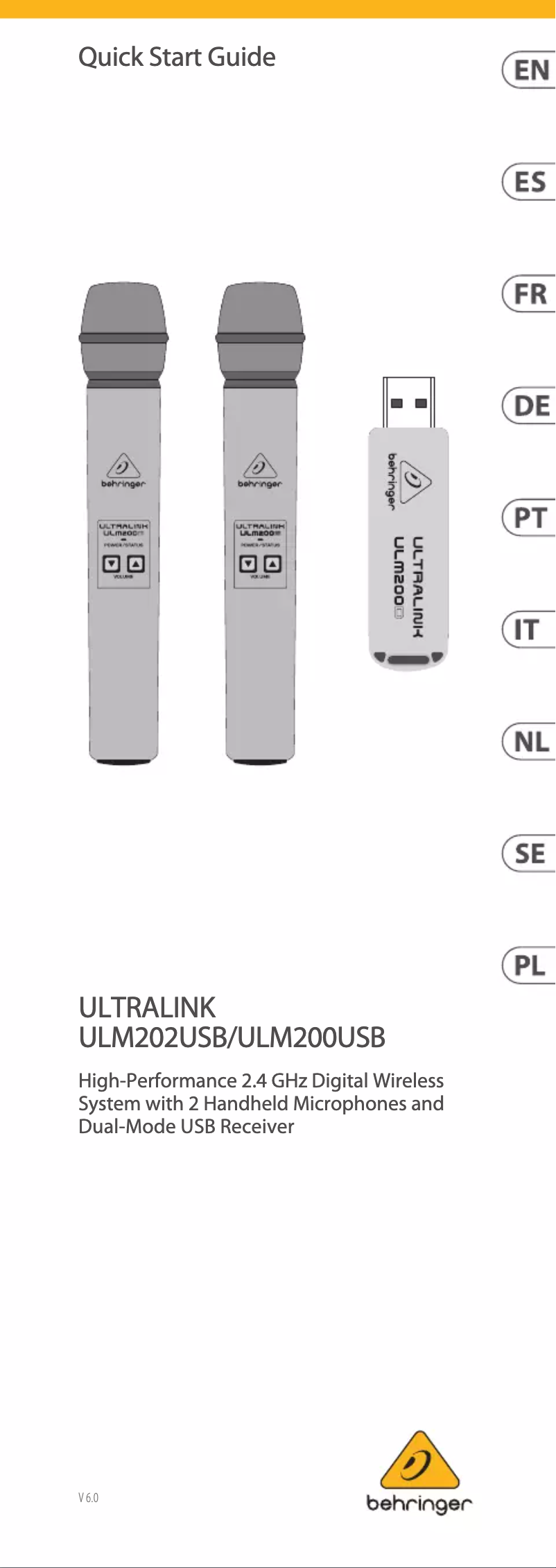 Page 1 de la notice Manuel utilisateur Behringer Ultralink ULM200USB