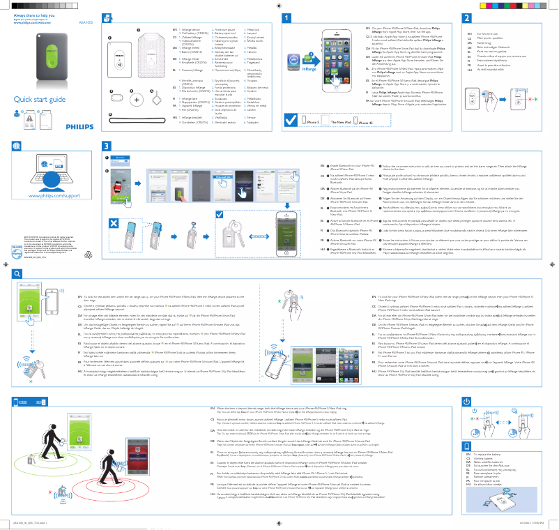 Page 1 de la notice Guide de démarrage rapide Philips InRange Bluetooth Smart Leash AEA1000