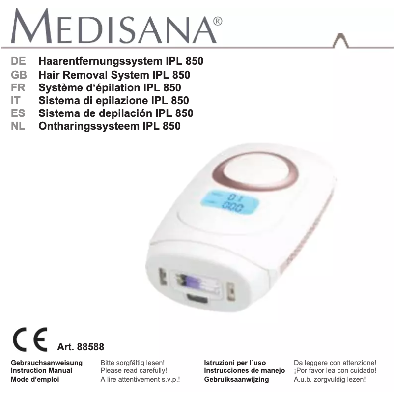 Image de la première page du manuel de l'appareil IPL 850